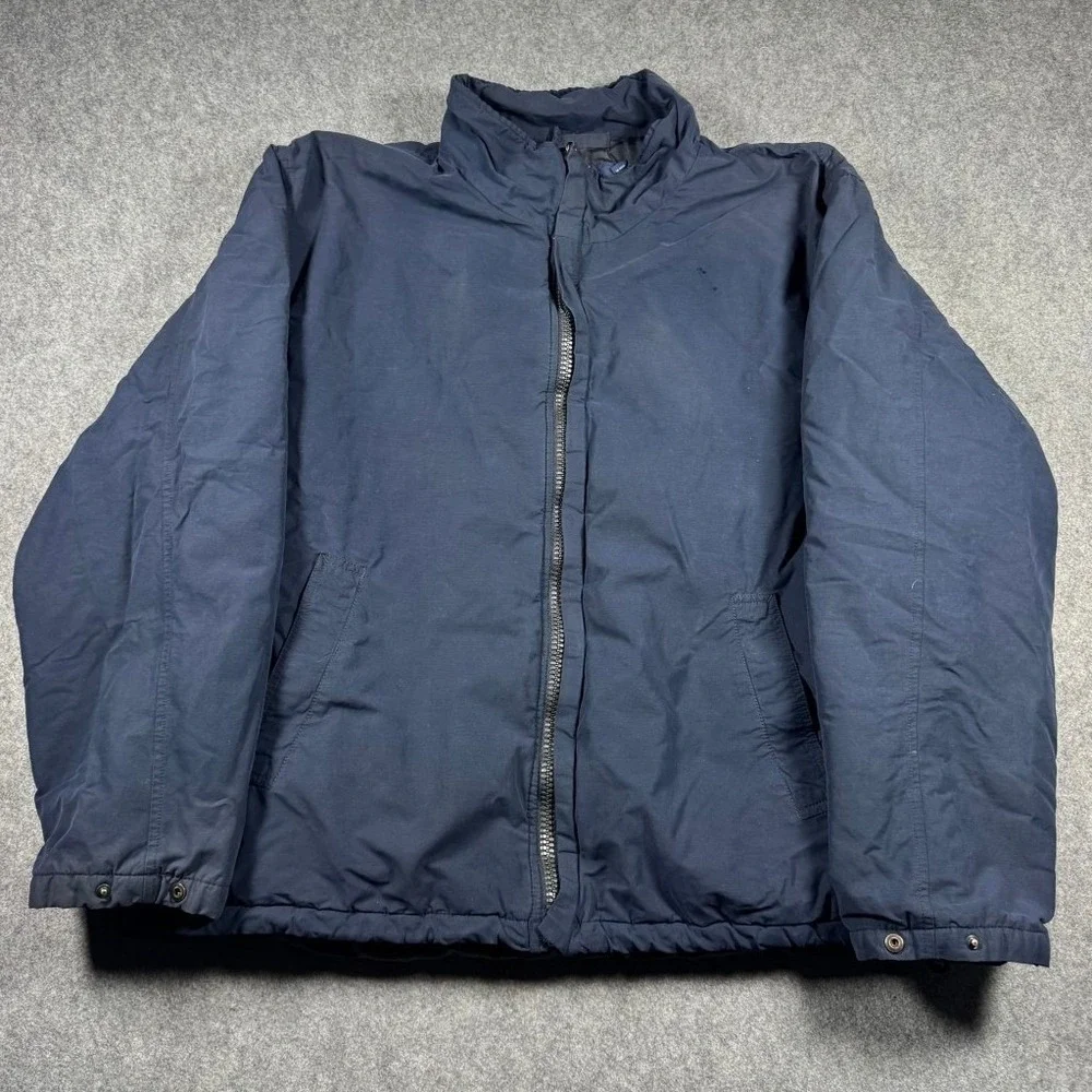 Polo Ralph Lauren Mens‎ XXL Navy Blue Full Zip Cotton Nylon Puffer Jacket Bomber